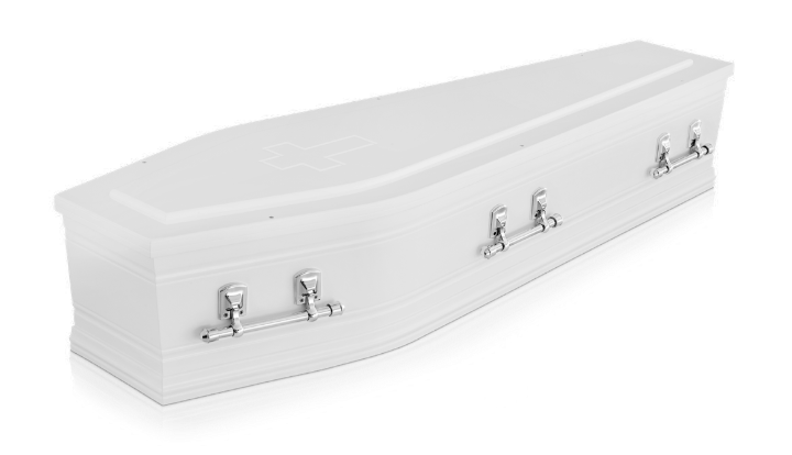 Calvary White coffin